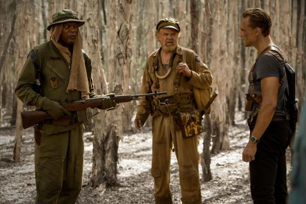 Samuel L. Jackson, John C. Reilly und Tom Hiddleston in Kong Skull Island